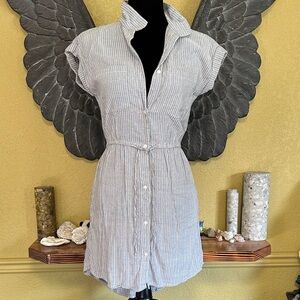 Japna Striped Button-Down Dress